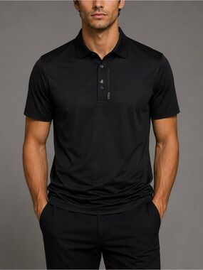 NEW!! Sleek Black The Latest Style Polo Shirt - 
Sz L/XL